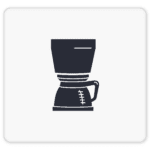 Symbolicon für die Filter-Kaffeemaschine. Kaffee kochen mit Hilfe einer Filtermaschine