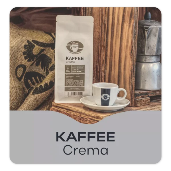 Foto des Kaffee Crema - dem Klassiker aller MEE Kaffee Produkte.