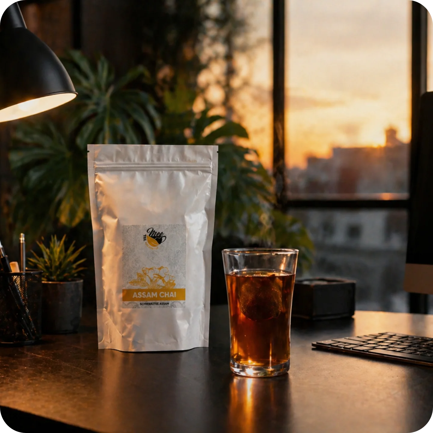 Assam Chai Schwarztee von MEE KAFFEE in verschiedenen Zubereitungsarten – als würziger Heißtee, cremiger Chai Latte oder erfrischender Eistee genießbar