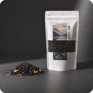 Loser Earl Grey Tee von MEE KAFFEE mit hochwertigem Schwarztee, feiner Bergamotte, blauen Kornblüten und fruchtigen Zitrusschalen – aromatische Premium-Teemischung für klassischen englischen Teegenuss
