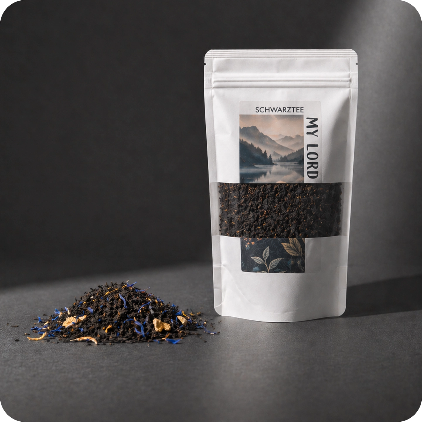 Loser Earl Grey Tee von MEE KAFFEE mit hochwertigem Schwarztee, feiner Bergamotte, blauen Kornblüten und fruchtigen Zitrusschalen – aromatische Premium-Teemischung für klassischen englischen Teegenuss
